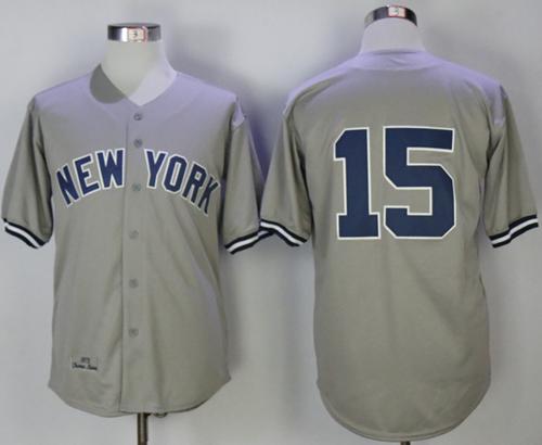 Mitchell And Ness 1978 Yankees #15 Thurman Munson Grey Throwback Stitched MLB Jersey - Click Image to Close